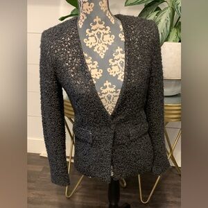 Frank Tell tweed jacket size 6 in black